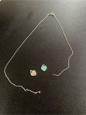 Tiffany and Co- Silver Necklace with Turquoise Heart Charm - Women's Jewelry
